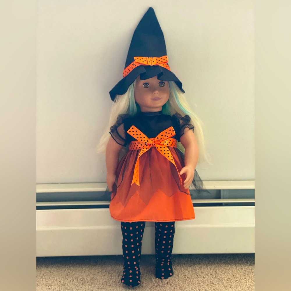 Witch Halloween costume for 18” doll 🧙‍♀️ 🎃 👻